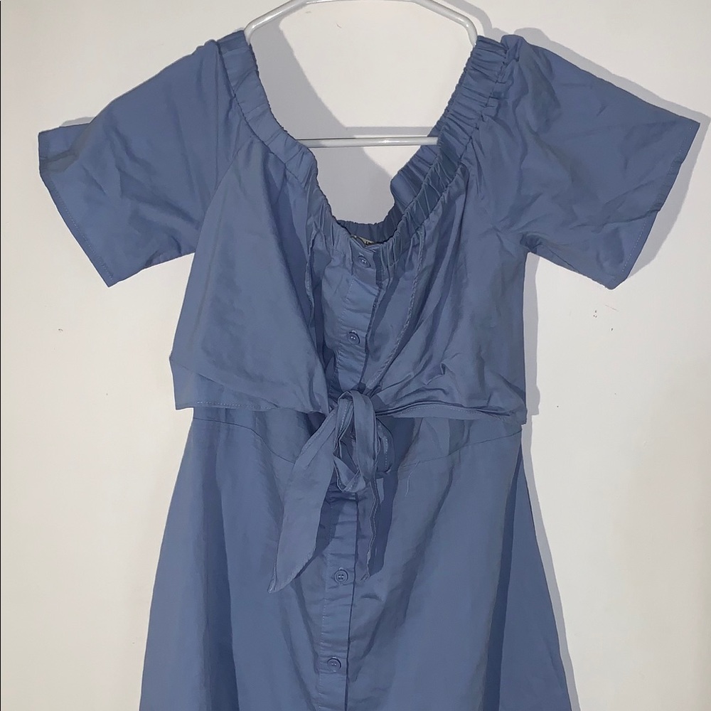 Strapless Blue Dress